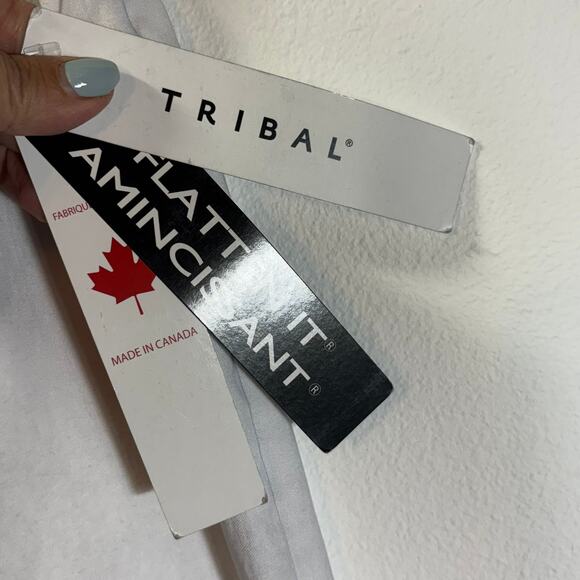 NWT Tribal Flatten It White Pull-On Pants Size 8 Made in Canada Slim Fit - Picture 2 of 7